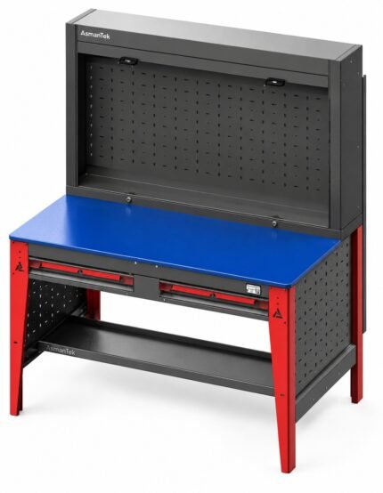 Table travail professionnel Avec Tiroirs et Rideau en aluminium  avec clés   طاولة عمل احترافية  - PRO03