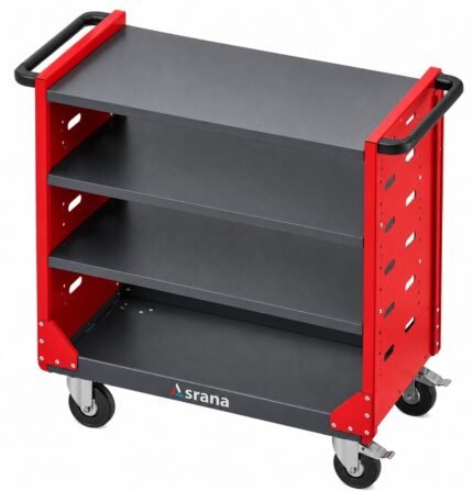 Chariot d'atelier métallique industriel à étagères réglables  – WST41